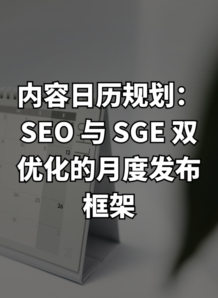 内容日历规划：SEO 与 SGE 双优化的月度发布框架